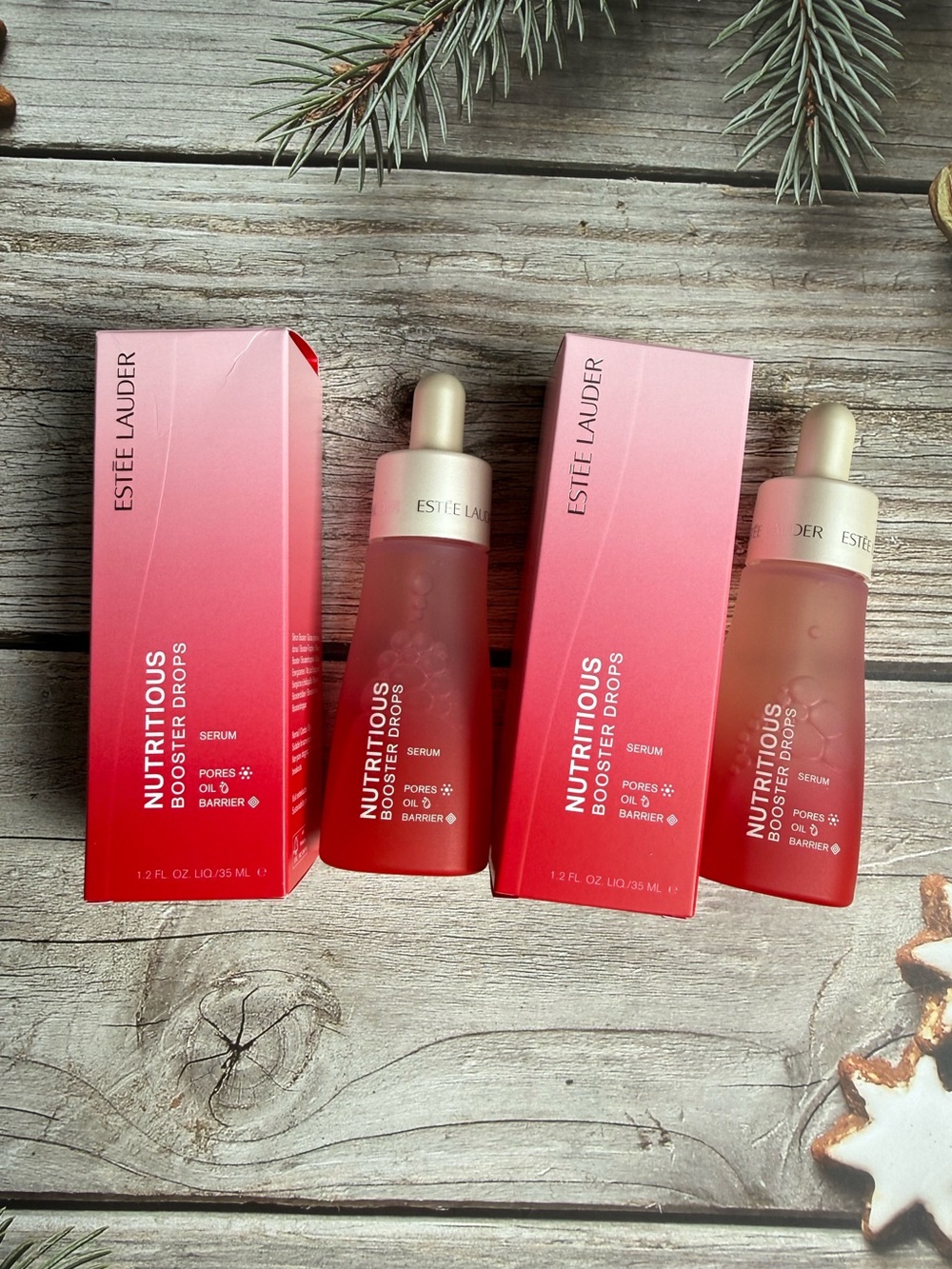 2x Estee Lauder Nutritious Booster Drops Serum, Full Size 1.2 oz / 35mL, NIB